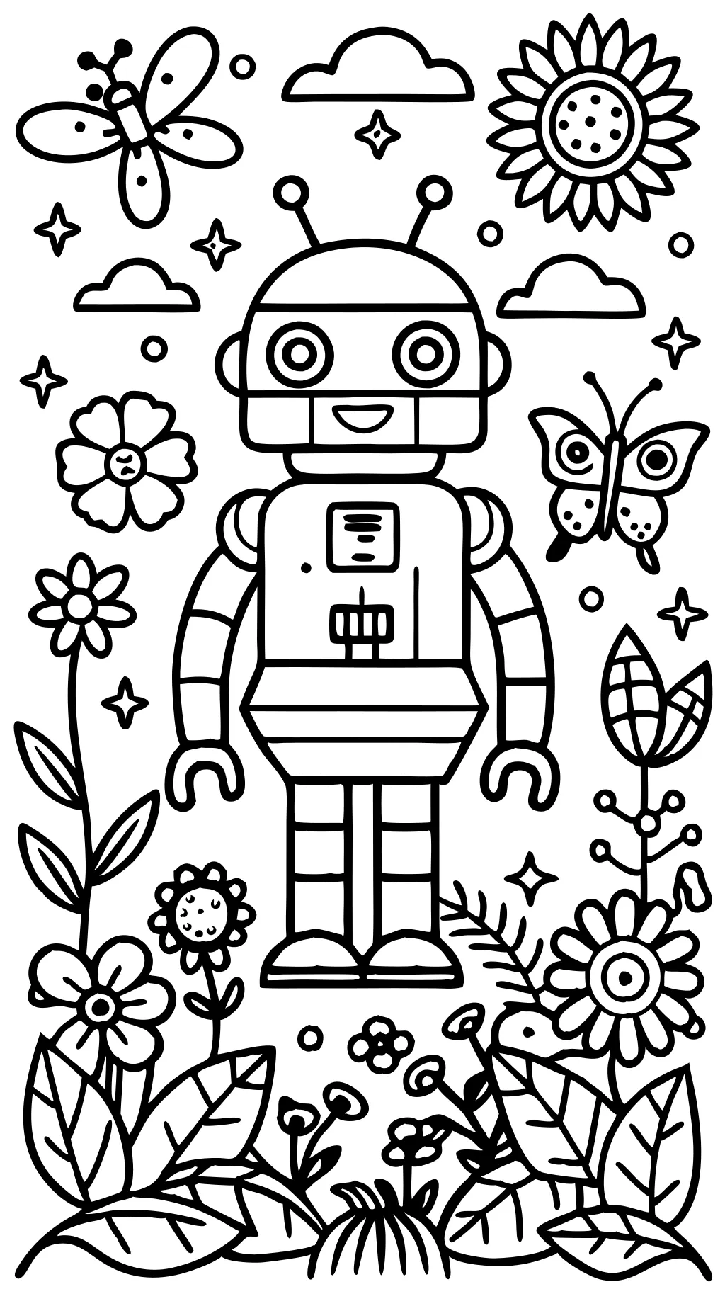 coloriages de robot sauvage